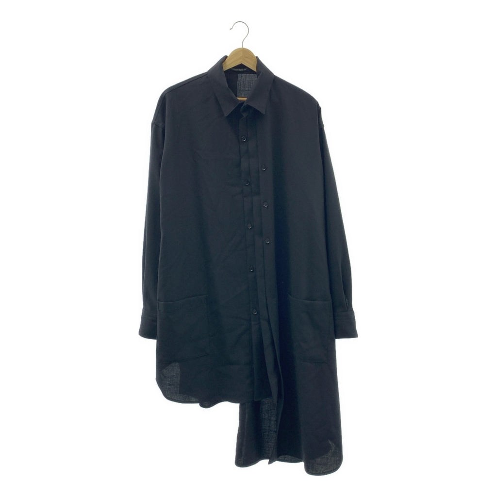 Yohji Yamamoto FEMME / 요우지야마모토팜 | 2025SS | WOOL PLEATED BLOUSE / 오버 실루엣 롱 셔츠 재킷 | 1 |