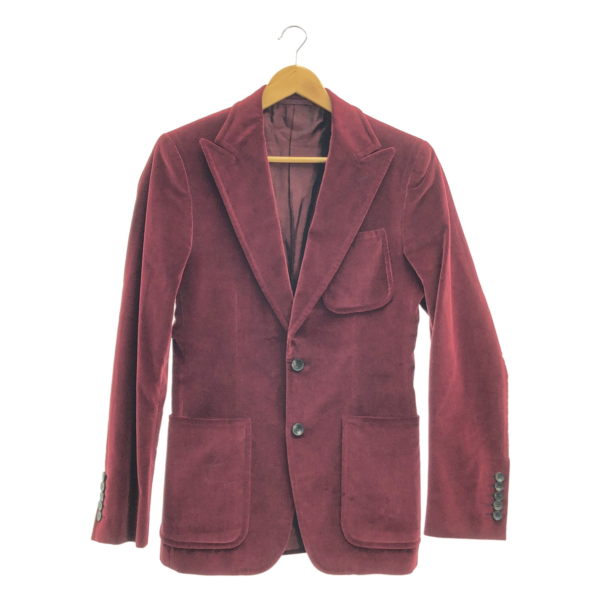 GUCCI / グッチ | ベロア ロゴボタン 2B シングルブレスト テーラード ジャケット / 総裏地 | 44 | メンズ