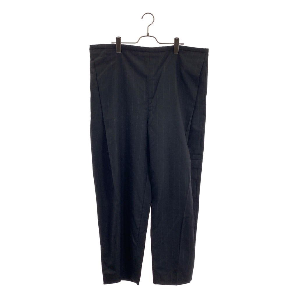 LEA BOBERG / 리어 보버그 | 울 스트라이프 드로우 스트링 와이드 슬랙스 팬츠 | 2 | 남성