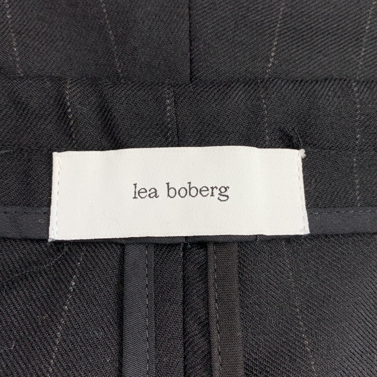 LEA BOBERG / 리어 보버그 | 울 스트라이프 드로우 스트링 와이드 슬랙스 팬츠 | 2 | 남성