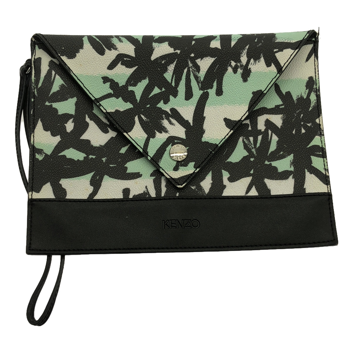 KENZO / 켄조 | PALM TREE BEACH BAG 총 무늬 클리어 토트 백 | 그린 |