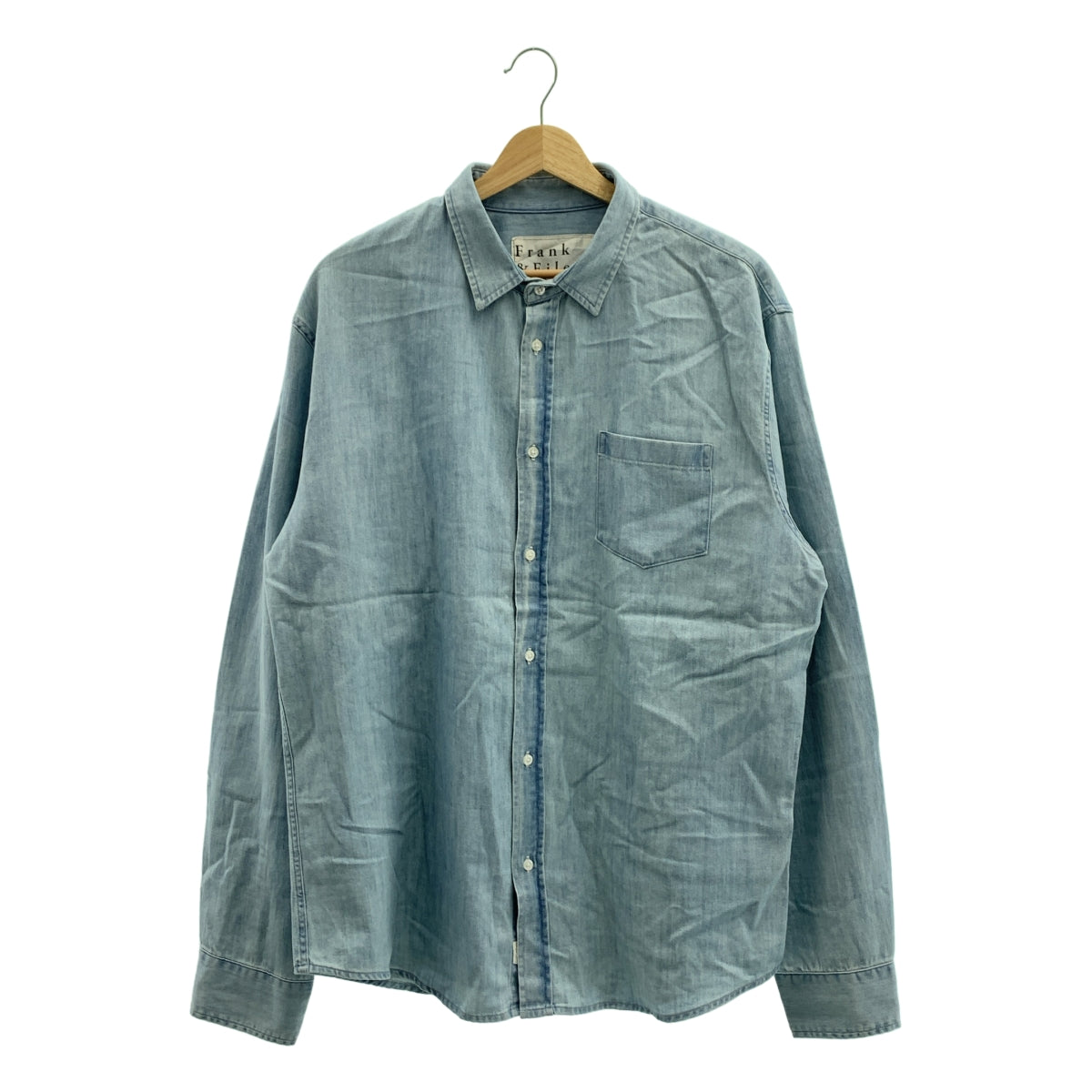 Frank&amp;Eileen / 프랭크 앤 아이린 | LUKE / TBWD / 코튼 오버 실루엣 데님 셔츠 | L | 남성