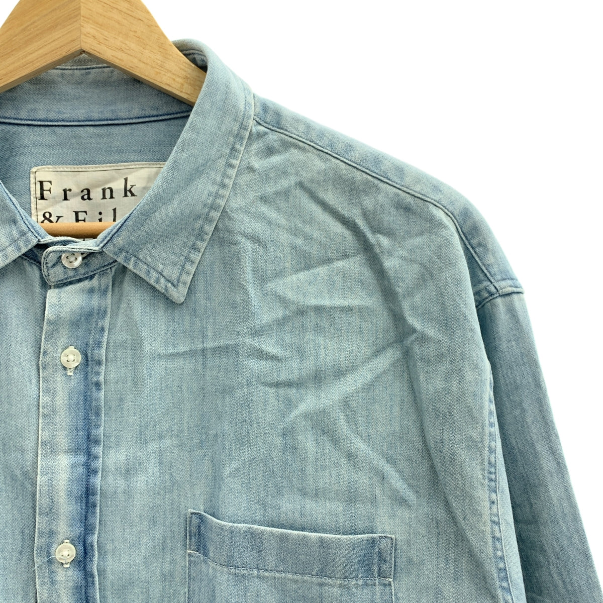 Frank&amp;Eileen / 프랭크 앤 아이린 | LUKE / TBWD / 코튼 오버 실루엣 데님 셔츠 | L | 남성
