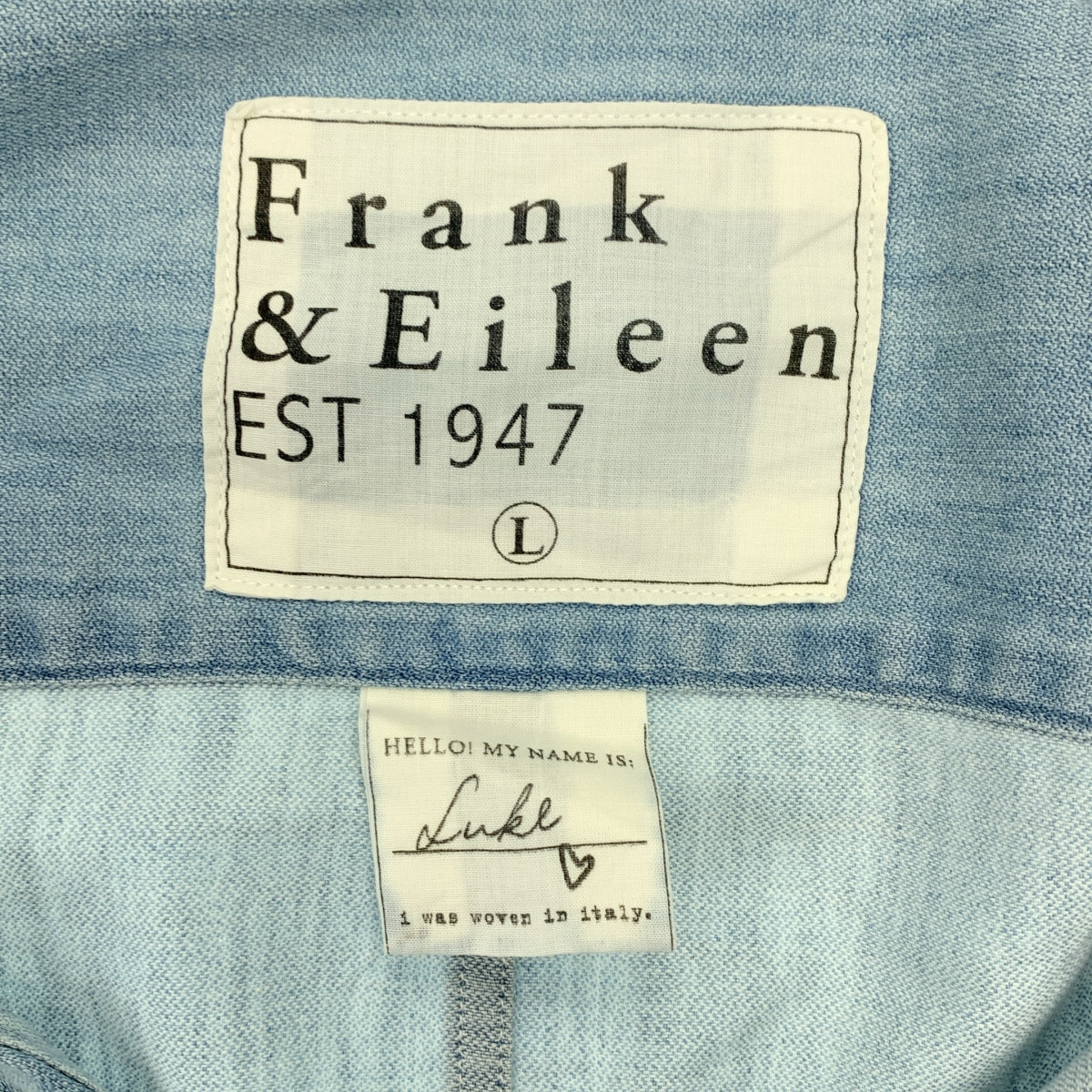 Frank&amp;Eileen / 프랭크 앤 아이린 | LUKE / TBWD / 코튼 오버 실루엣 데님 셔츠 | L | 남성