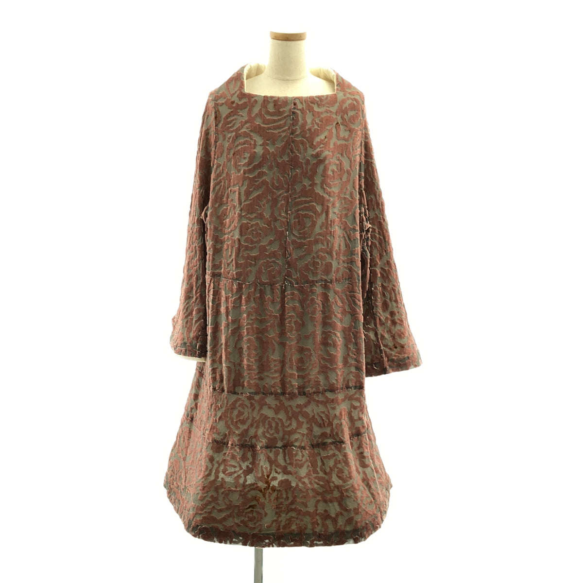 COMME des GARÇONS | AD1996 | 花衣時期 / 植絨花朵絎縫套頭洋裝 | M碼 | 女款