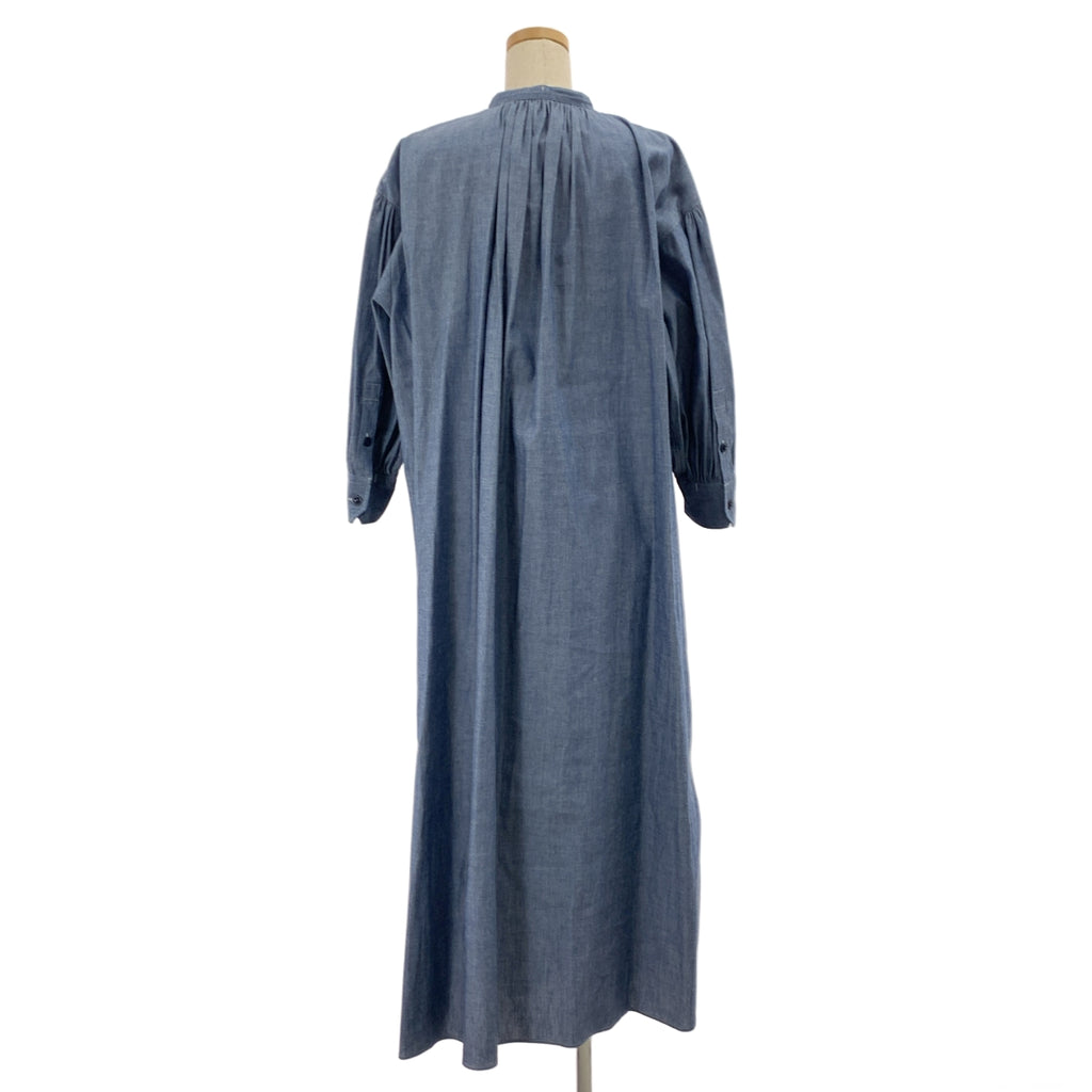 HYKE / 하이크 | 2024SS | ReStyle Archives #3 BALLOON SLEEVE GATHERED BLUE CHAMBRAY DRESS 풍선 슬리브 샴브레이 원피스 | 1 |