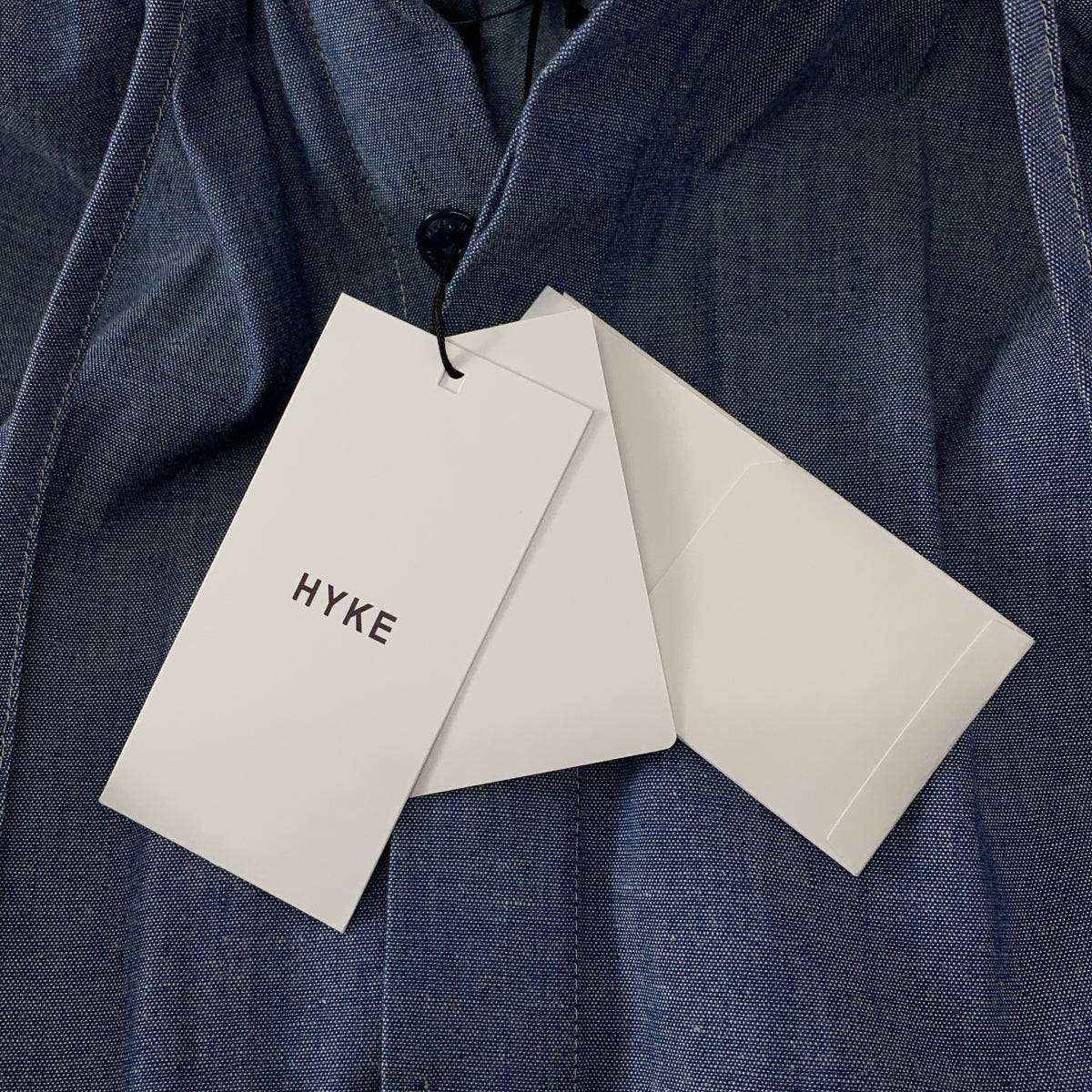 HYKE / 하이크 | 2024SS | ReStyle Archives #3 BALLOON SLEEVE GATHERED BLUE CHAMBRAY DRESS 풍선 슬리브 샴브레이 원피스 | 1 |