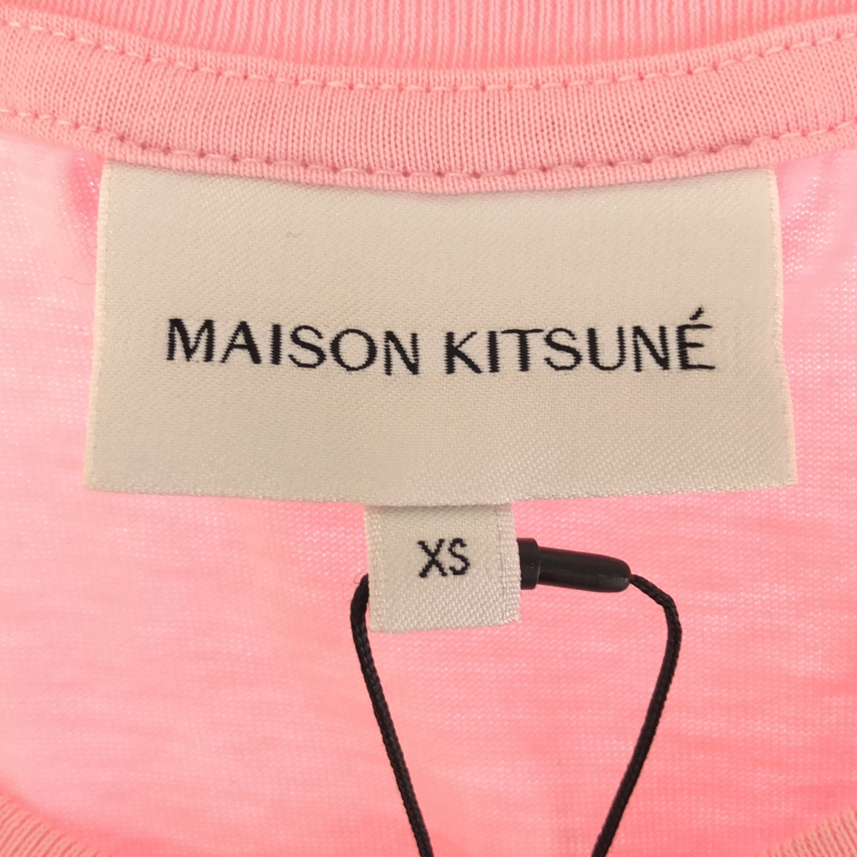 【미품】 MAISON KITSUNE / 메종 여우 | FOX HEAD PATCH REGULAR TEE SHIRT T셔츠 | XS | 핑크 | 여성