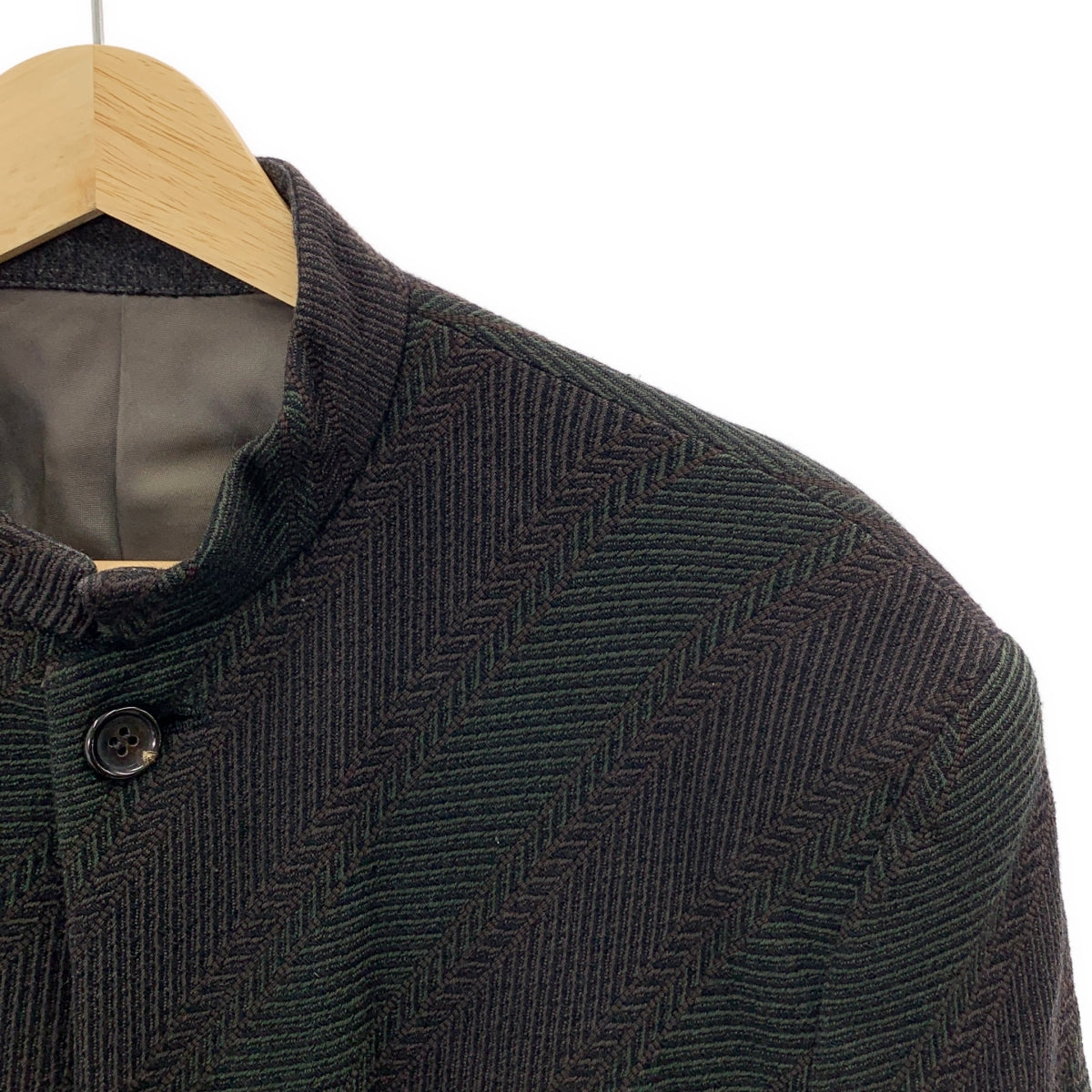 COMME des GARÇONS HOMME PLUS | 1997 秋冬 |羊毛斜紋條紋立領外套| SHOPBOP尺寸 M |黑色|男士