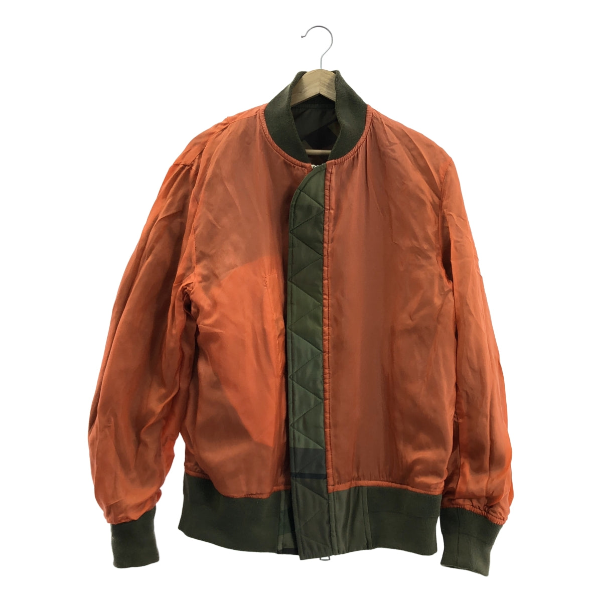 sacai / 사카이 | 2021AW | × KAWS / 카우즈 MA-1 Blouson / 총 무늬 군사 비행 재킷 폭격기 블루존 | 1 | 카키 | 남성