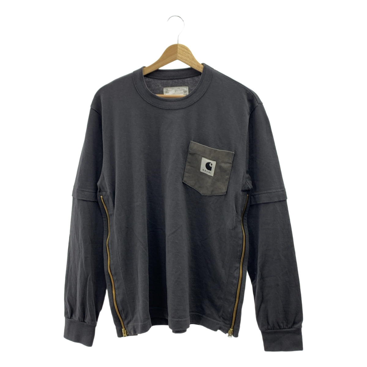 sacai / Sacai | 2024SS | Carhartt WIP L/S T卹 Carhartt 側拉鍊分層長袖 T 卹 | 2 | 炭灰色 | 男款
