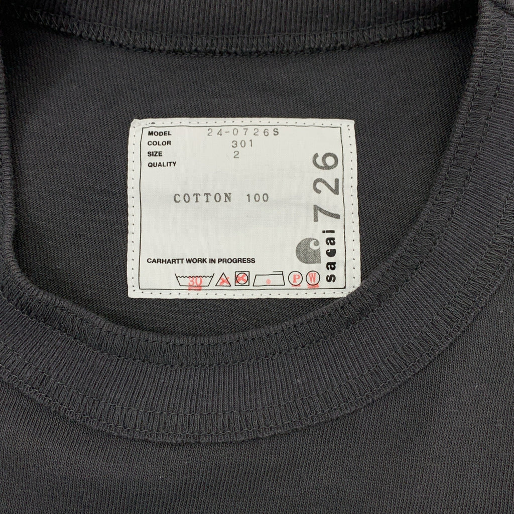 sacai / サカイ | 2024SS | Carhartt WIP L/S T-Shirt カーハート サイドジップ レイヤード 長袖 Tシャツ | 2 | チャコールグレー | メンズ