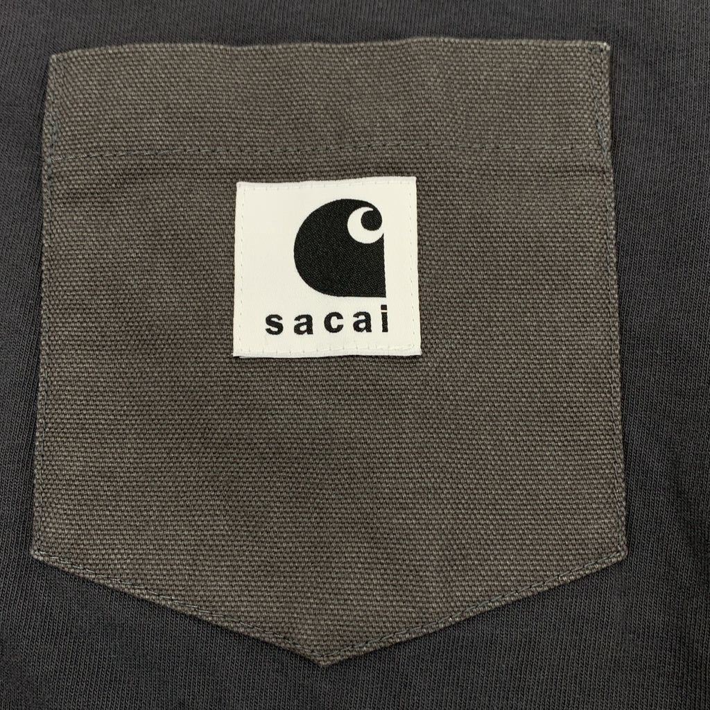 sacai / サカイ | 2024SS | Carhartt WIP L/S T-Shirt カーハート サイドジップ レイヤード 長袖 Tシャツ | 2 | チャコールグレー | メンズ