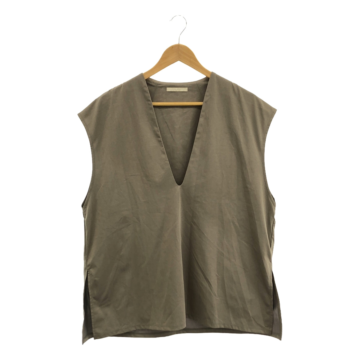 [Good Condition] Plage | 2024AW | Smooth Jersey V Pullover Sleeveless Cut and Sew | F | Gray | Women's