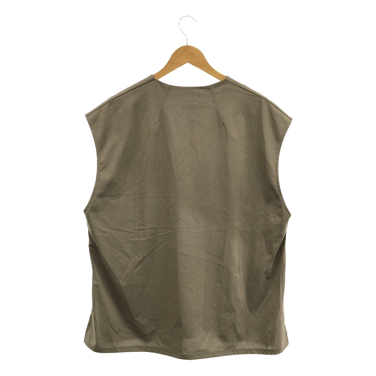 [Good Condition] Plage | 2024AW | Smooth Jersey V Pullover Sleeveless Cut and Sew | F | Gray | Women's