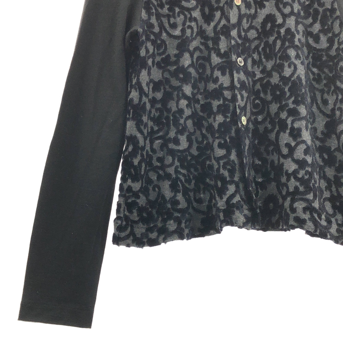 tricot COMME des GARCONS / トリココムデギャルソン | 2014AW | 総柄 ラウンドカラー ニット カーディガン | S | ブラック | レディース