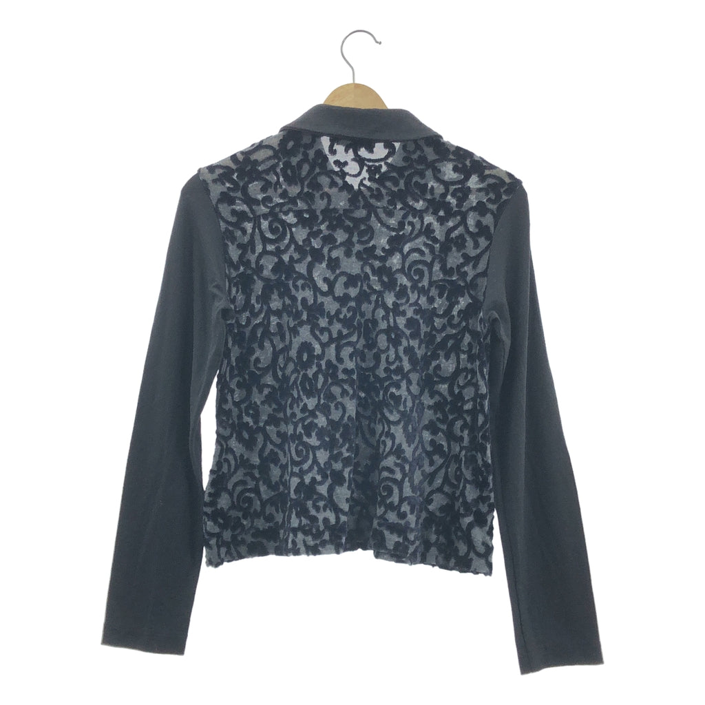 tricot COMME des GARCONS / トリココムデギャルソン | 2014AW | 総柄 ラウンドカラー ニット カーディガン | S | ブラック | レディース