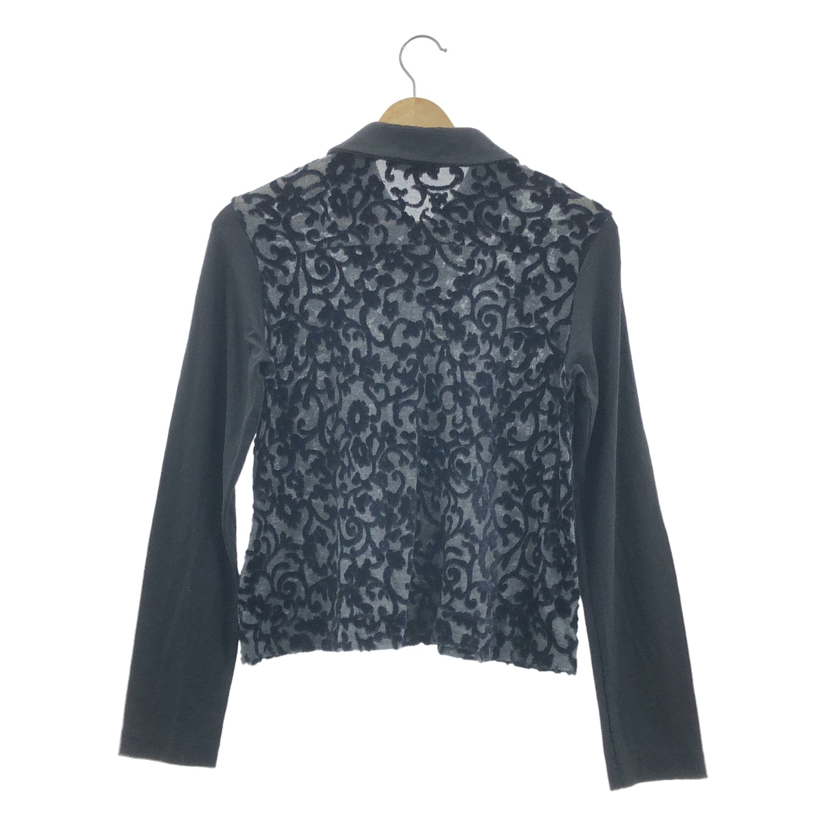 tricot COMME des GARCONS / トリココムデギャルソン | 2014AW | 総柄 ラウンドカラー ニット カーディガン | S | ブラック | レディース