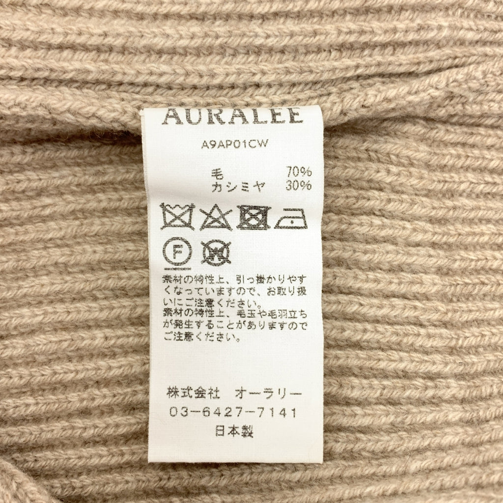 【美品】  AURALEE / オーラリー | CASHMERE WOOL RIB KNIT BIG P/O / カシミヤ オーバー ニット セーター | 4 | ブラウン | メンズ