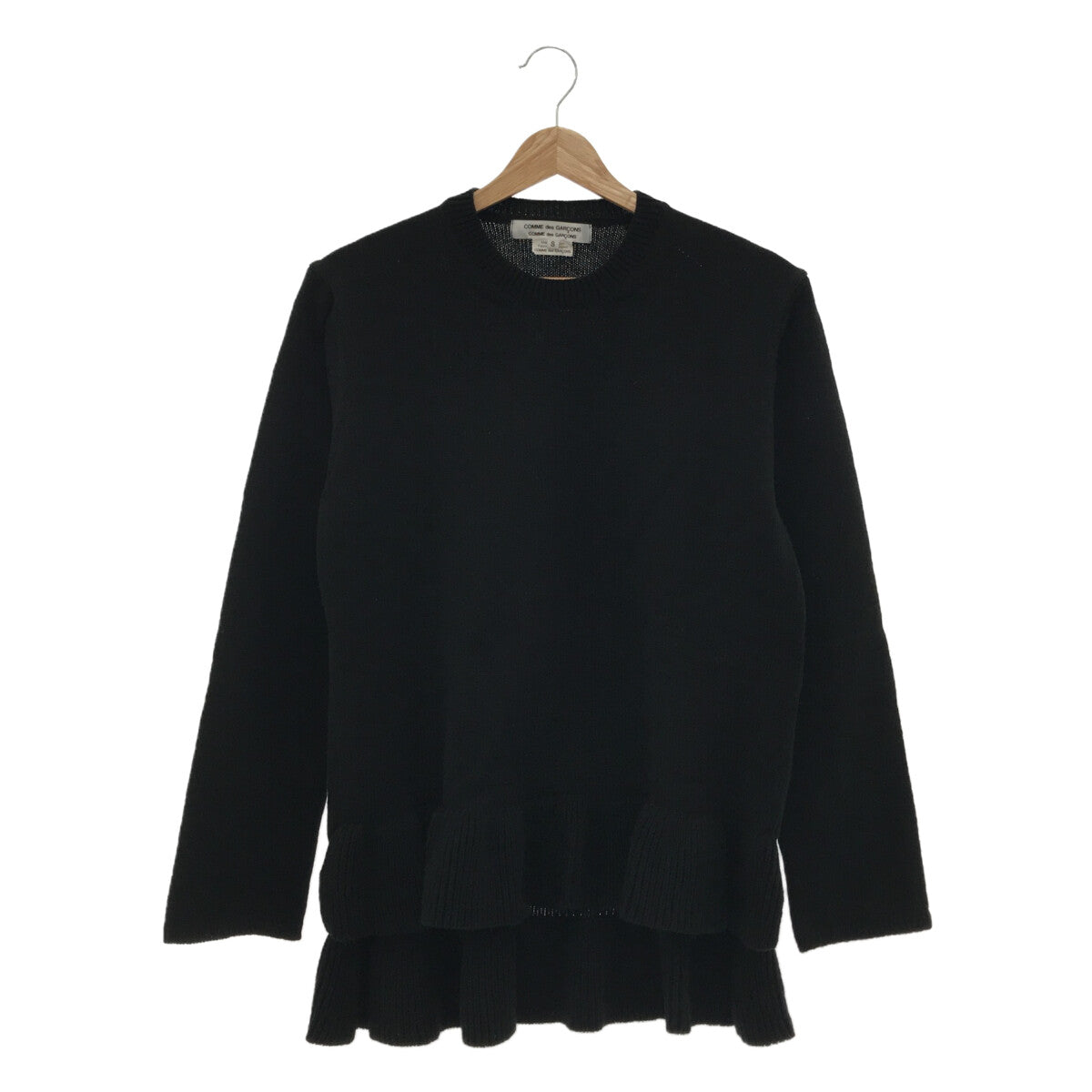 [Good Condition] COMME des GARCONS COMME des GARCONS / Comme des | 2022AW | Ruffle Wool Knit Pullover | S | Black | Women's