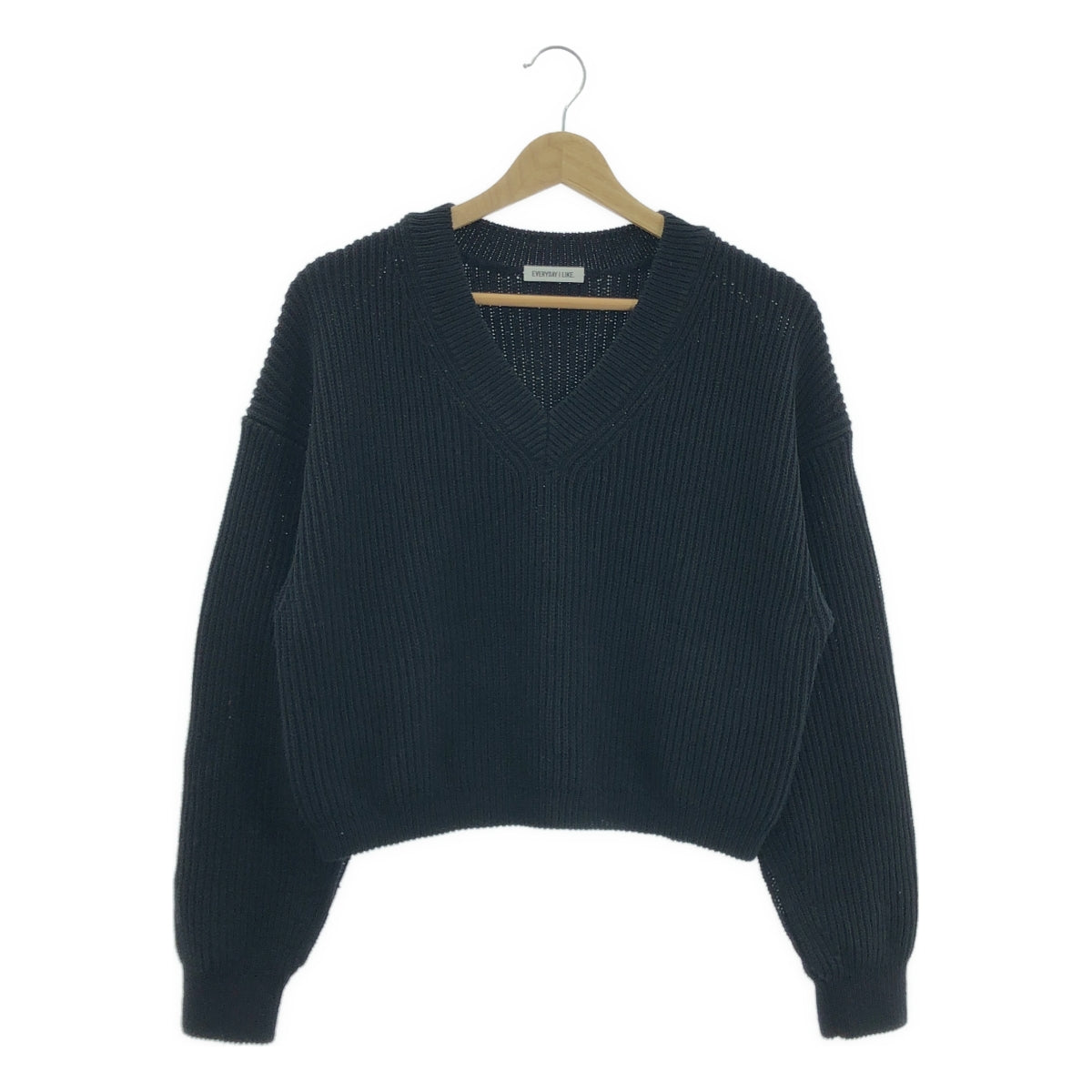 MUSE de Deuxieme Classe / ミューズドゥーズィーエムクラス | 2023SS | Design Sleeve Cropped / プルオーバー ニット セーター | F | ブラック | レディース