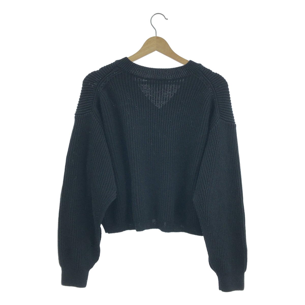 MUSE de Deuxieme Classe / ミューズドゥーズィーエムクラス | 2023SS | Design Sleeve Cropped / プルオーバー ニット セーター | F | ブラック | レディース