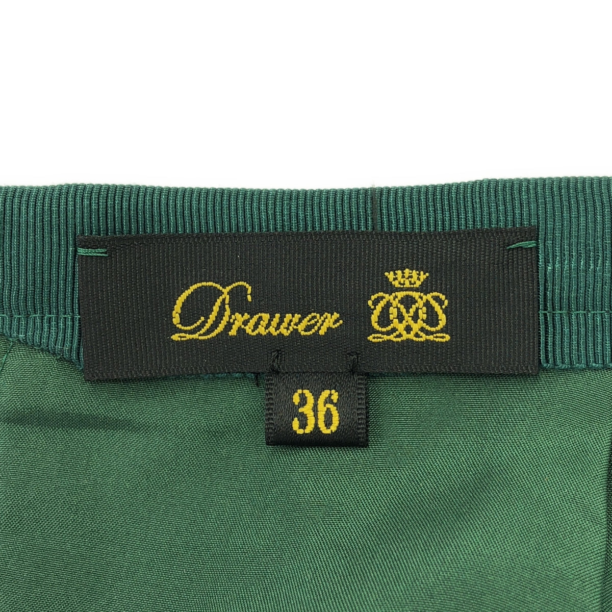 Drawer / 드로어 | 실크 혼합 타탄 체크 롱 스커트 | 36 | 그린/브라운 | 여성