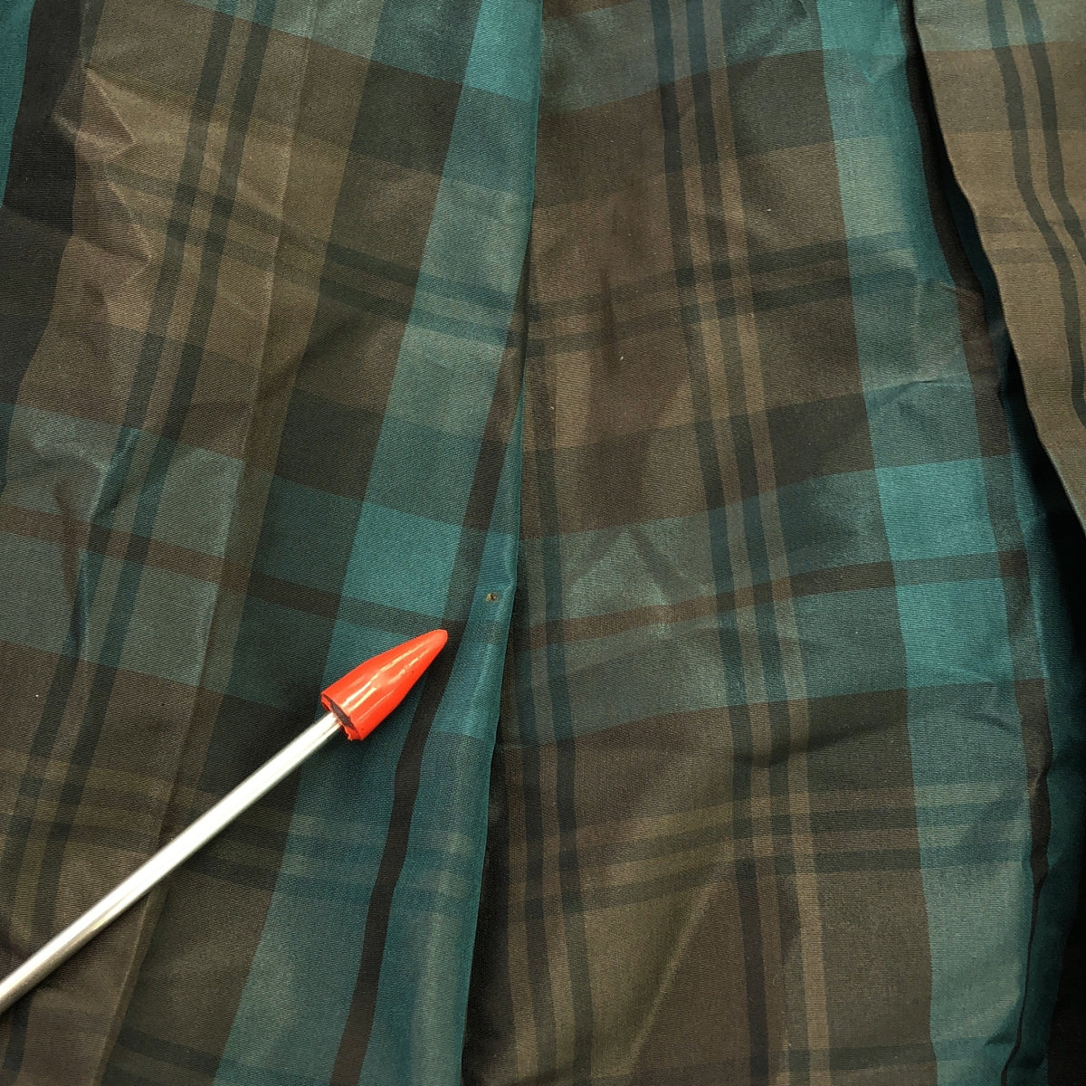 Drawer / 드로어 | 실크 혼합 타탄 체크 롱 스커트 | 36 | 그린/브라운 | 여성