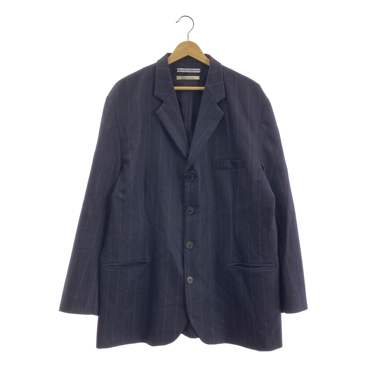 Cristaseya / クリスタセヤ | 2024AW | ウール カシミヤ ストライプ 4B ジャケット | L | ネイビー / ブルー | メンズ