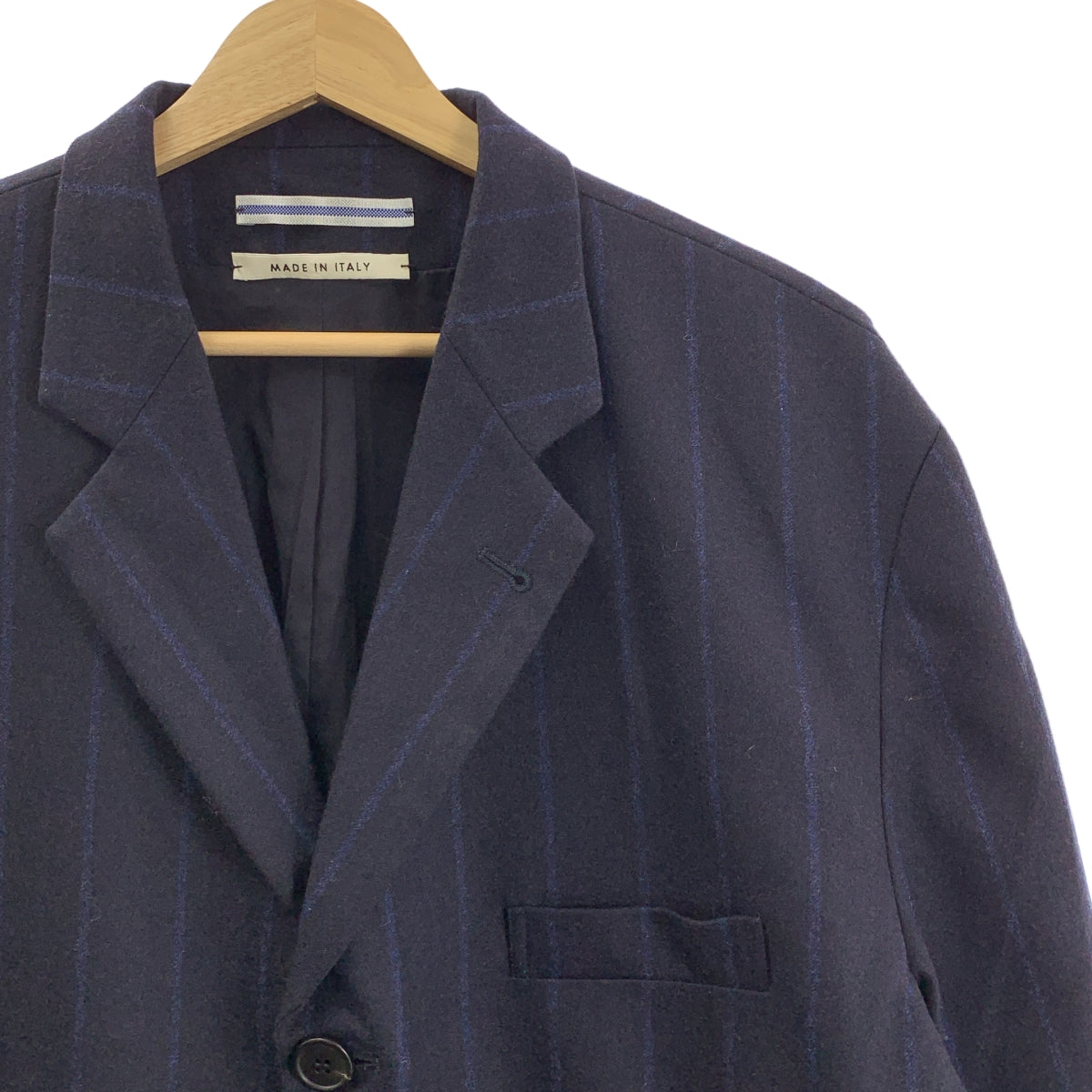 Cristaseya / クリスタセヤ | 2024AW | ウール カシミヤ ストライプ 4B ジャケット | L | ネイビー / ブルー | メンズ