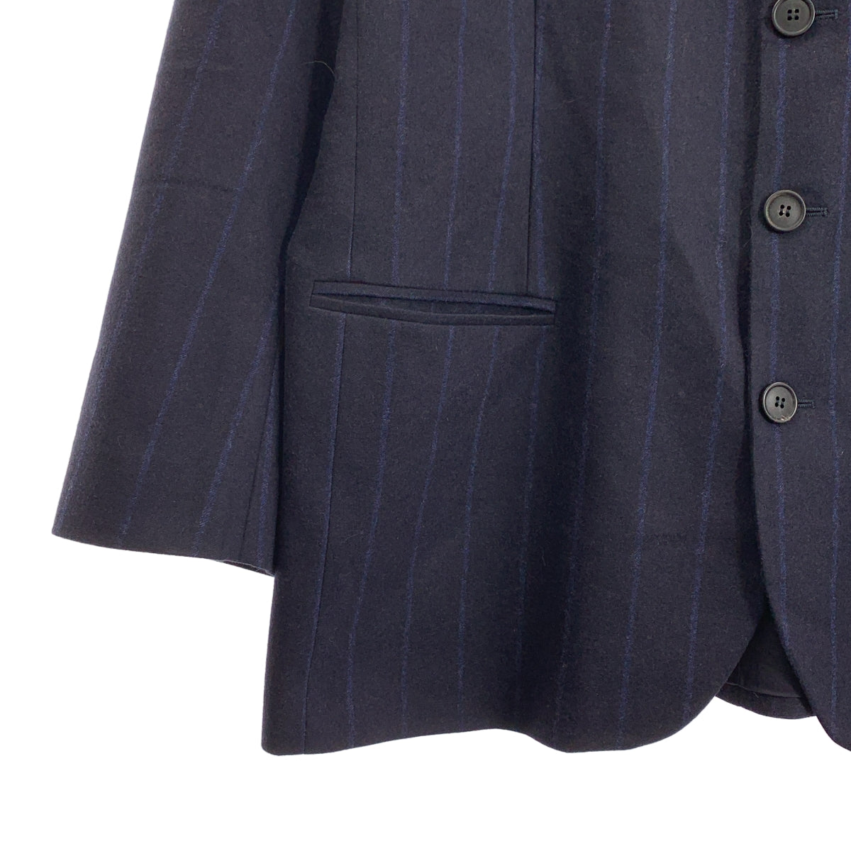 Cristaseya / クリスタセヤ | 2024AW | ウール カシミヤ ストライプ 4B ジャケット | L | ネイビー / ブルー | メンズ