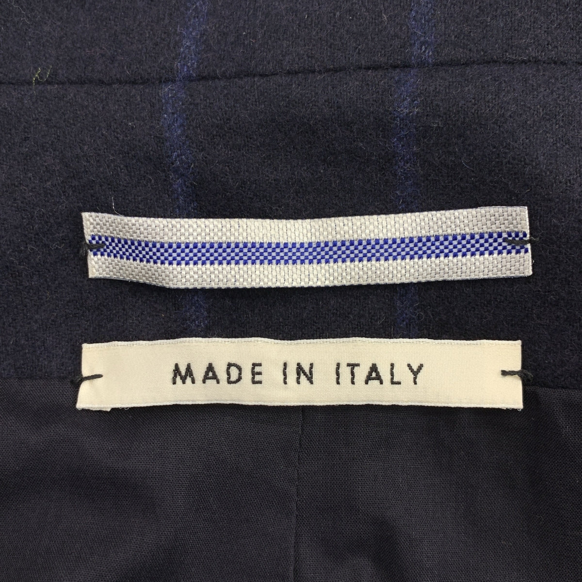 Cristaseya | 2024 秋冬 | 羊毛羊絨條紋 4B 外套 | L 碼 | 海軍藍/藍色 | 男款