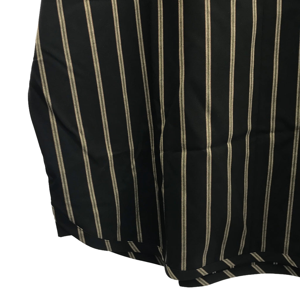 [新] prasthana / Prasthana | Slick shirt 條紋短袖襯衫 | M |黑色 |男士