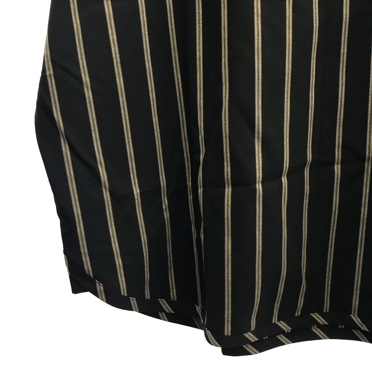 [新] prasthana / Prasthana | Slick shirt 條紋短袖襯衫 | M |黑色 |男士
