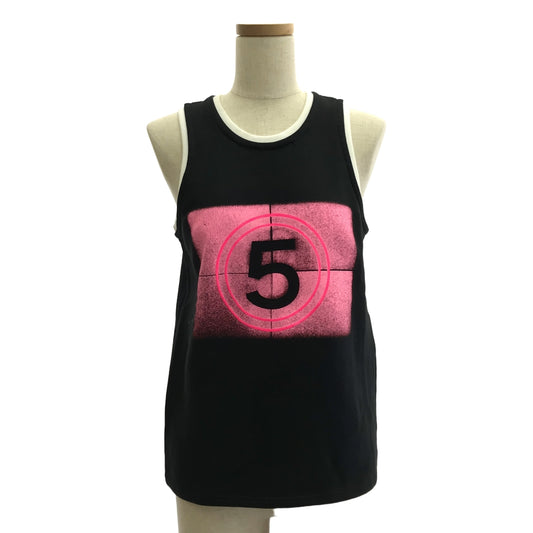 CHANEL | Coco Mark Numbering Layered Rib Sweat Tank Top Cut and Sew | 36 | Women's