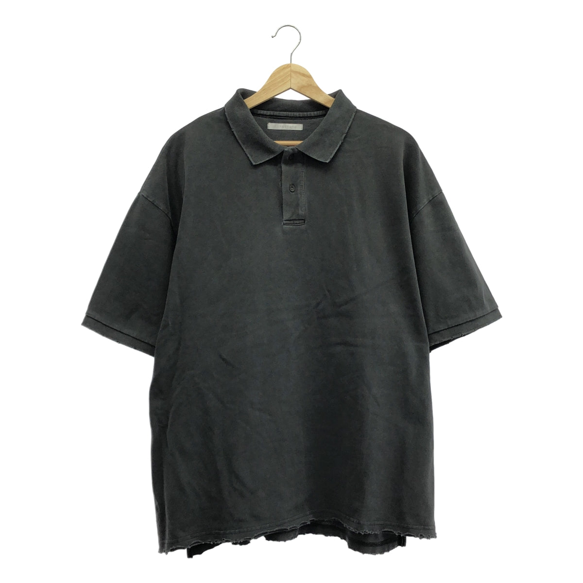 Firsthand | 做舊顏料超大 Polo 衫 | L 碼 | 黑色 | 男款