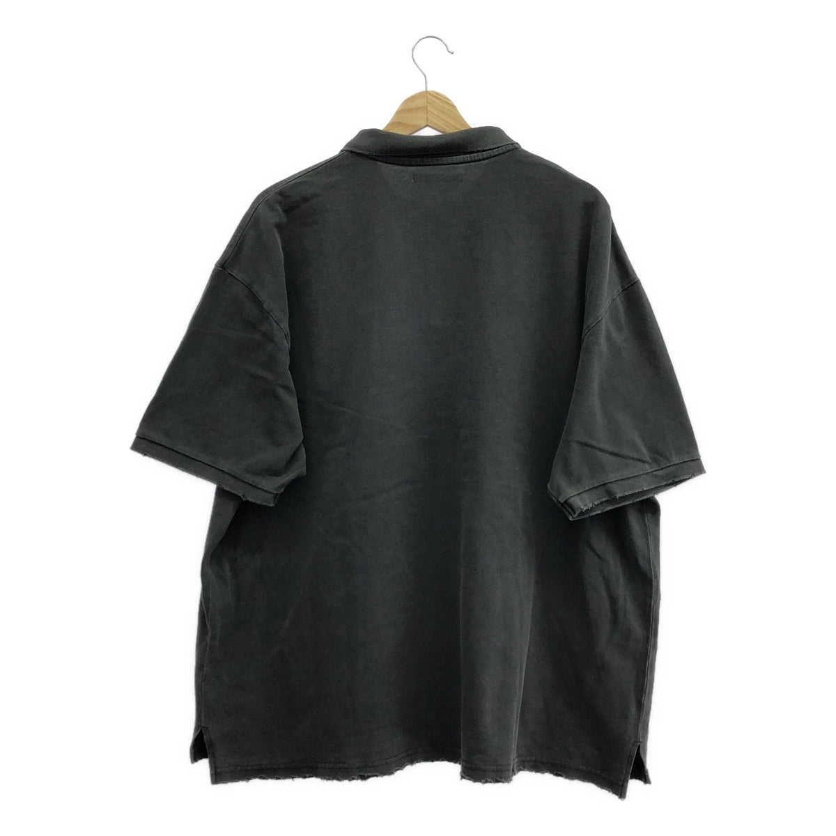 Firsthand | 做舊顏料超大 Polo 衫 | L 碼 | 黑色 | 男款