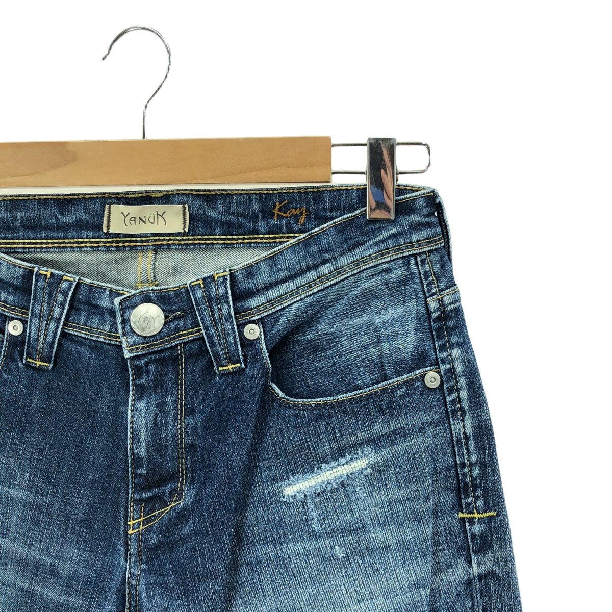 亞努克 | KAY 破洞寬鬆修身牛仔褲 | 24 |靛藍 |女性的