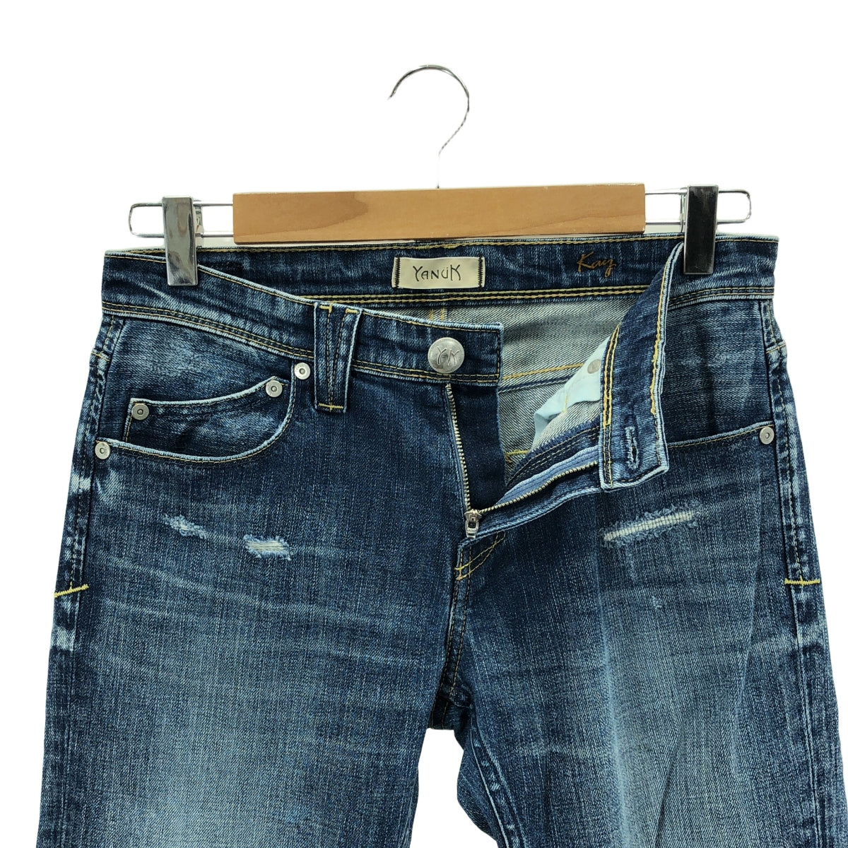 亞努克 | KAY 破洞寬鬆修身牛仔褲 | 24 |靛藍 |女性的
