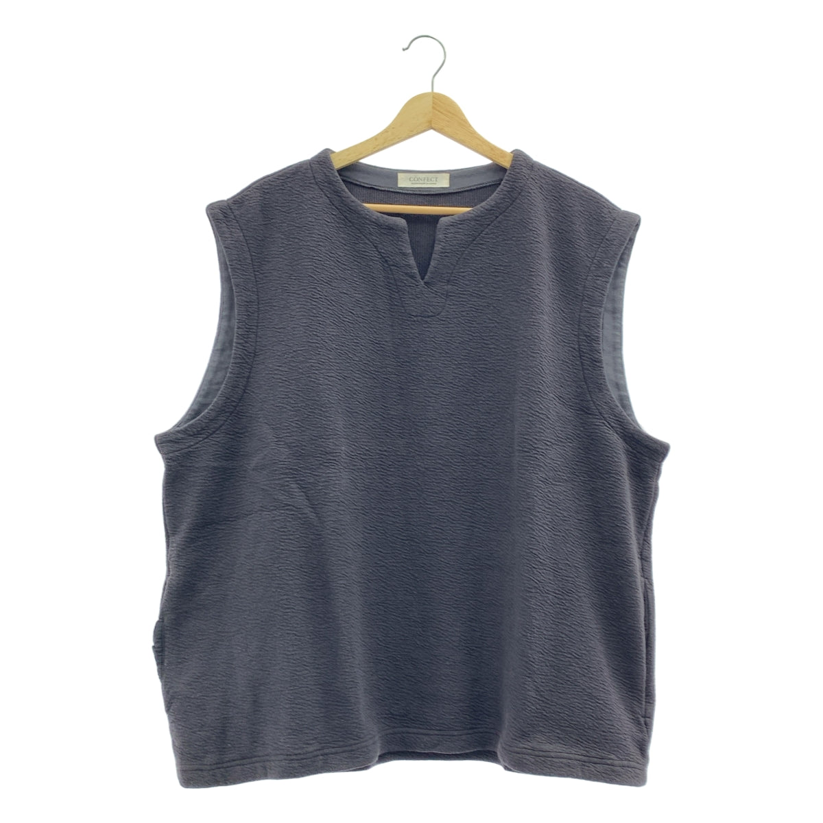 CONFECT | 純棉超大號鑰匙孔領口剪裁縫製背心 | XL |
