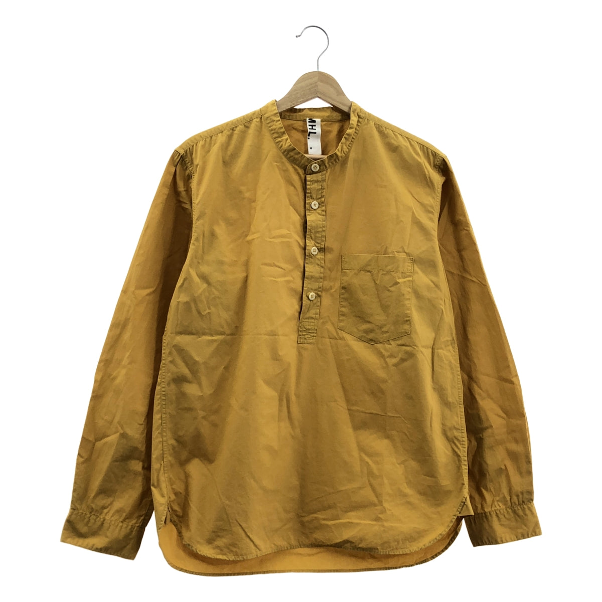 MHL. / エムエイチエルマーガレットハウエル | バンドカラー プルオーバー シャツ | M | マスタード | メンズ