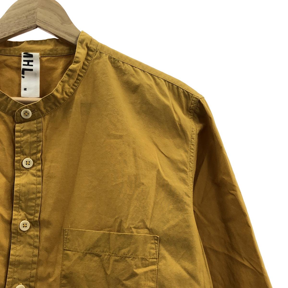 MHL. / エムエイチエルマーガレットハウエル | バンドカラー プルオーバー シャツ | M | マスタード | メンズ