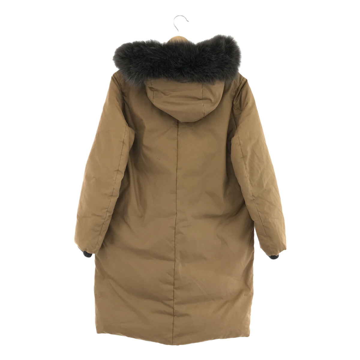 Drawer | Hooded down coat with fox fur | 40 | Beige | Women's