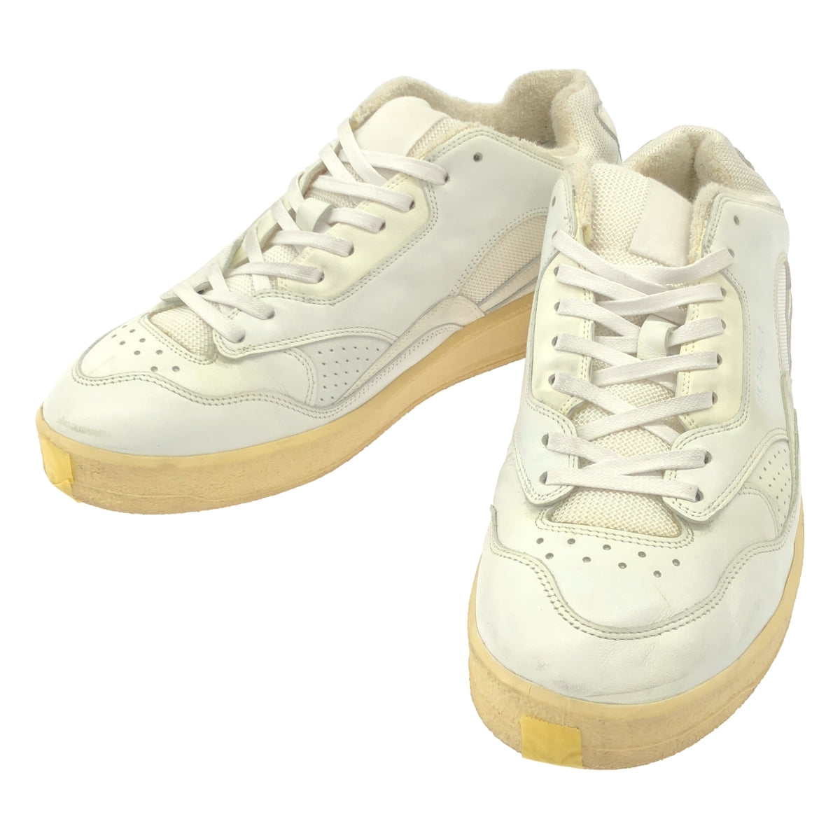 JIL SANDER / 질 썬더 | 가죽 로우 컷 스니커즈 | 42 | 화이트 | 남성