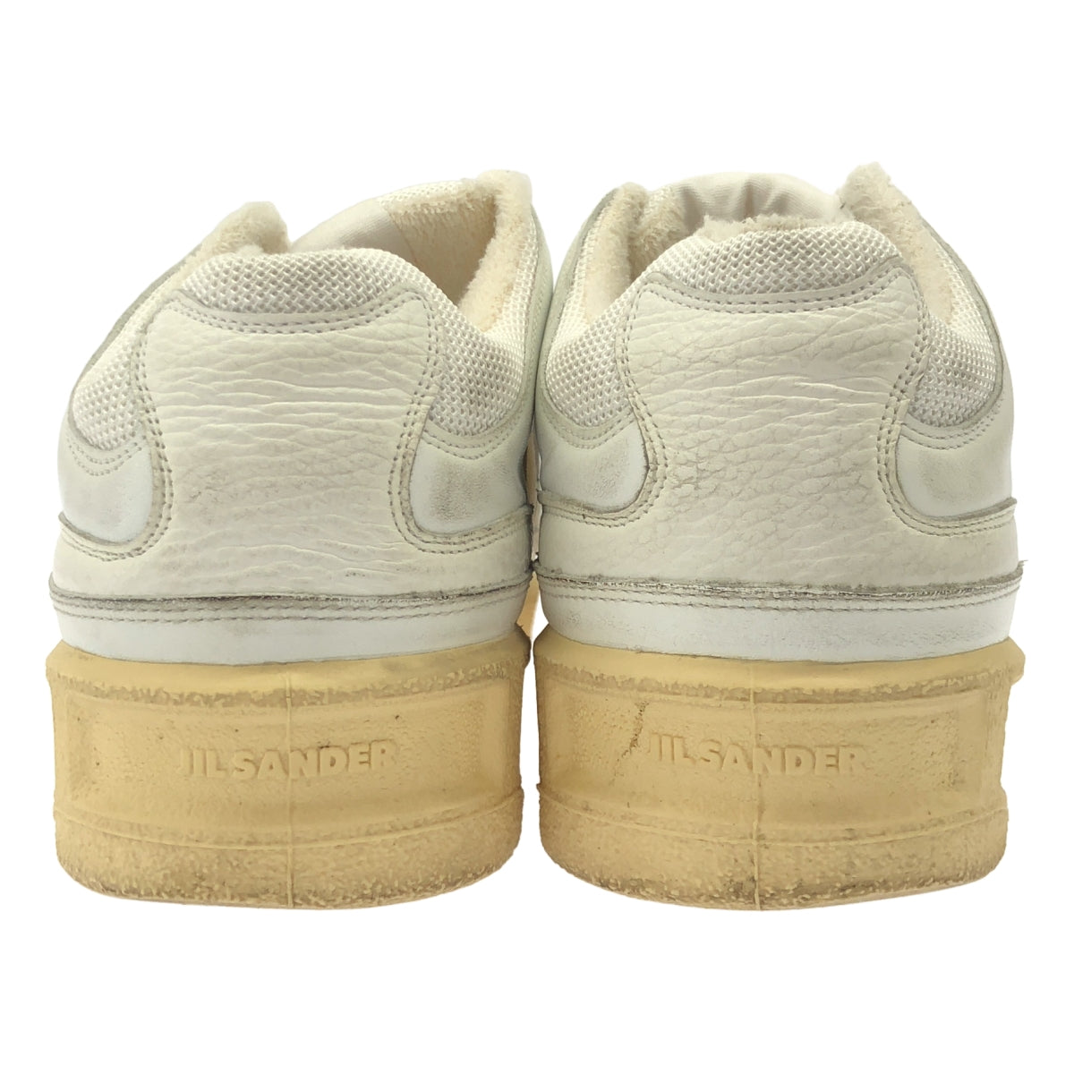 JIL SANDER / 질 썬더 | 가죽 로우 컷 스니커즈 | 42 | 화이트 | 남성