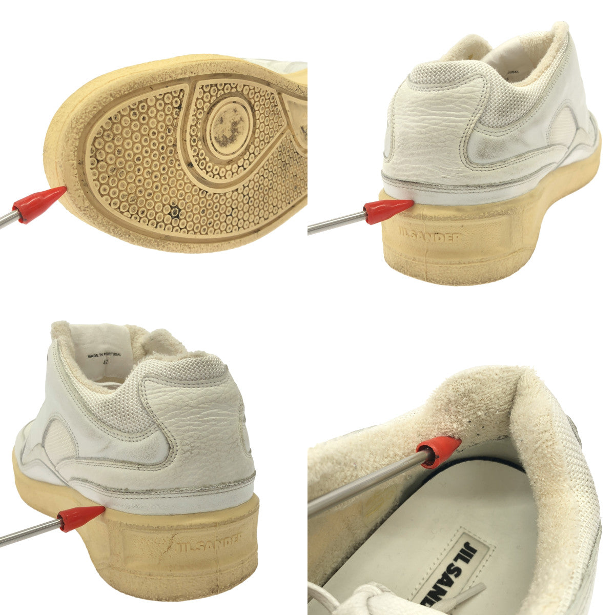 JIL SANDER | 皮革低筒運動鞋 | 尺寸 42 | 白色 | 男款