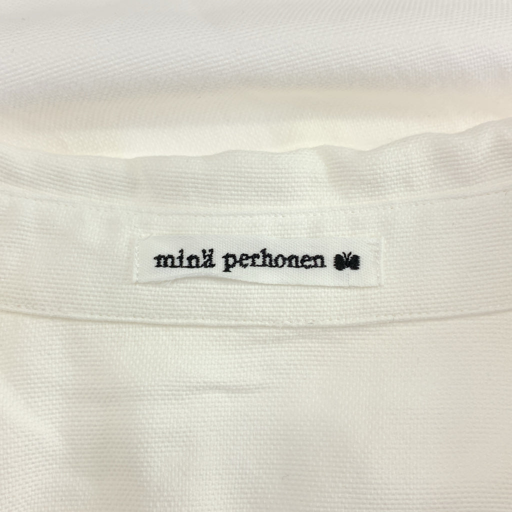 mina perhonen / ミナペルホネン | Ischia コットン ラウンドカラー ブラウス | 38 | ホワイト | レディース