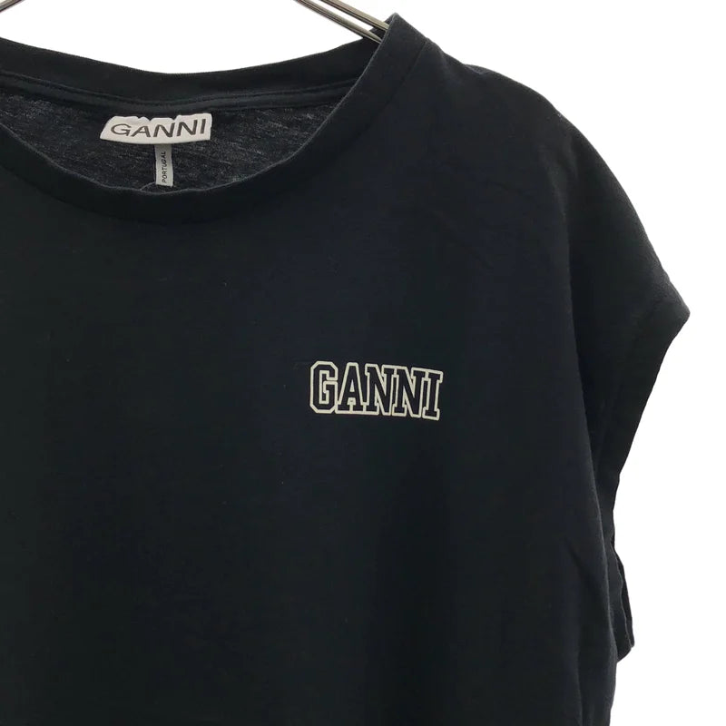Ganni / ガニー | ロゴプリント コットン クルーネック カットソー | S | レディース