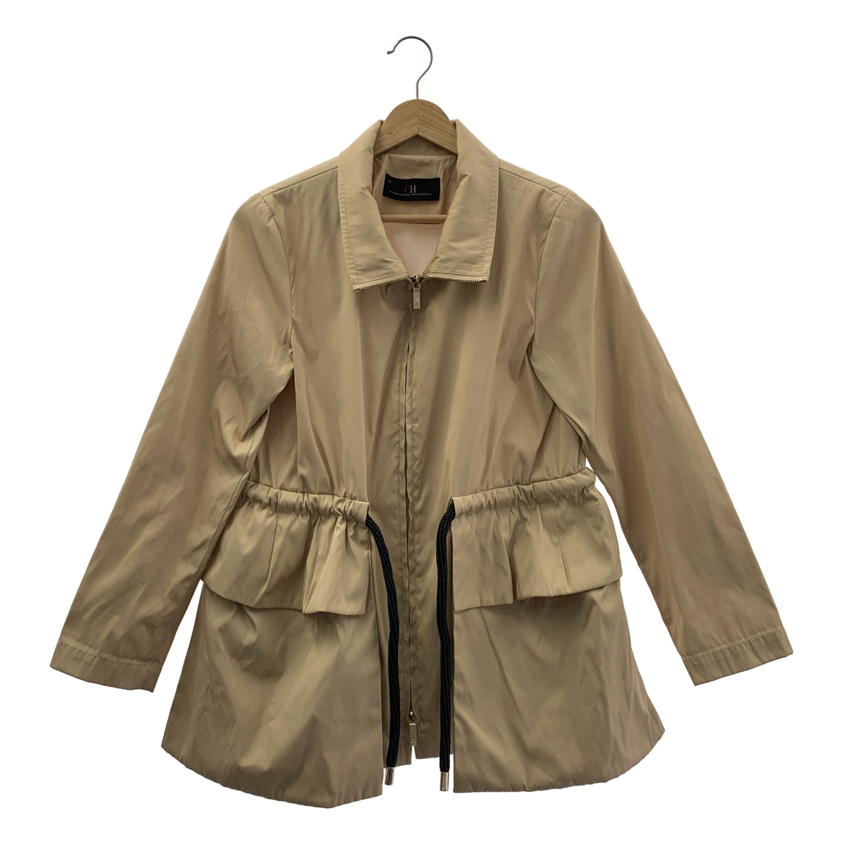 Carolina Herrera / キャロリーナヘレラ | ギャザー ダブルジップ ジャケット | XS | ベージュ | レディース