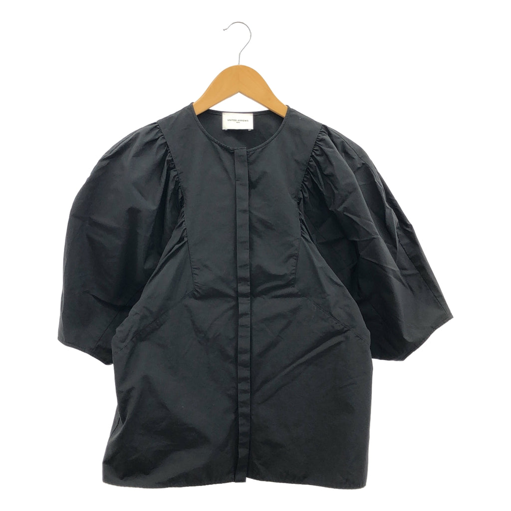 UNITED ARROWS | C/N 褶皺長袖襯衫 | F 碼 | 黑色 | 女款